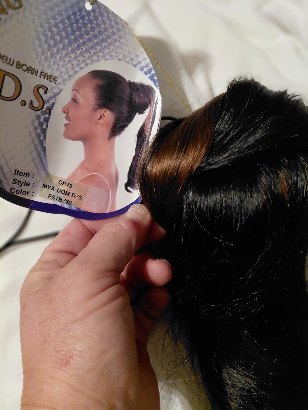 DS-Wrap 24" Straight Drawstring Ponytail Mya Dom Black Auburn NWT